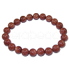 Synthetic Goldstone Beaded Stretch Bracelets B072-8-2