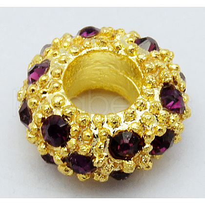 Alloy Rhinestone European Beads CPDL-H997-10-1