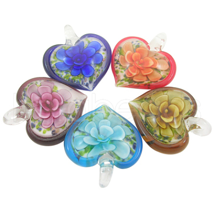 Handmade Gold Sand Lampwork Pendants DP474J-1