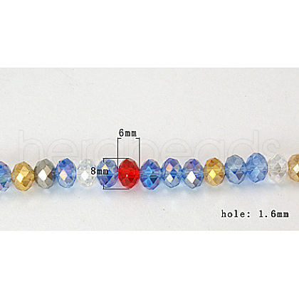 Electroplate Glass Beads Strand EGLA-D008-27-1