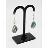 Stylish Alloy Abalone Shell/Paua ShellTeardrop Dangle Earrings EJEW-H139-1-2
