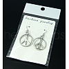 Fashion Peace Sign Earrings EJEW-JE00164-2