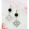 Dangle Rhombus Earrings EJEW-JE00184-01-2