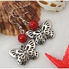 Dangle Butterfly Earrings EJEW-JE00214-4