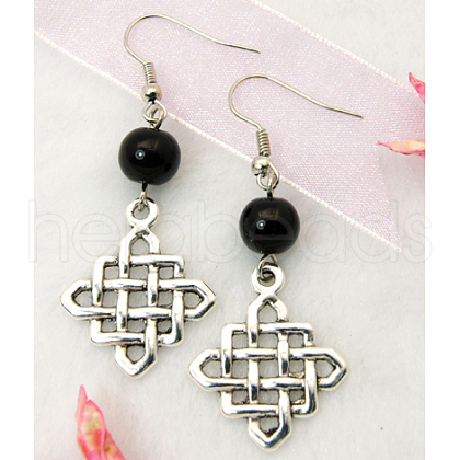 Dangle Rhombus Earrings EJEW-JE00184-01-1