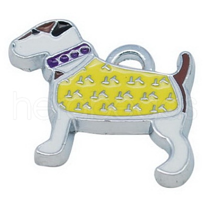 Alloy Enamel Puppy Pendants ENAM-P069-2-1