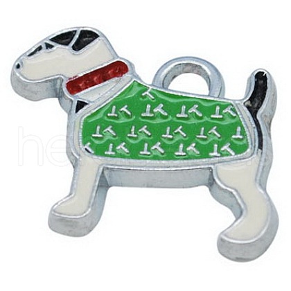 Alloy Enamel Puppy Pendants ENAM-P069-3-1