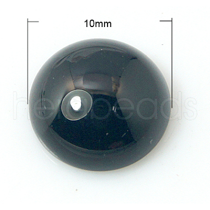 Natural Black Agate Cabochons G-BA10x5-1