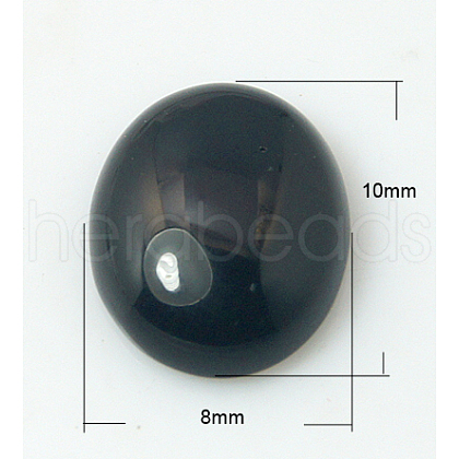 Natural Dyed & Heated Black Agate Cabochons G-BA10x8x4-1