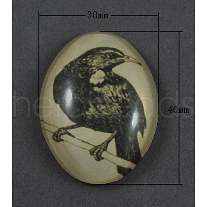 Tempered Glass Cabochons GGLA-R193-3-1
