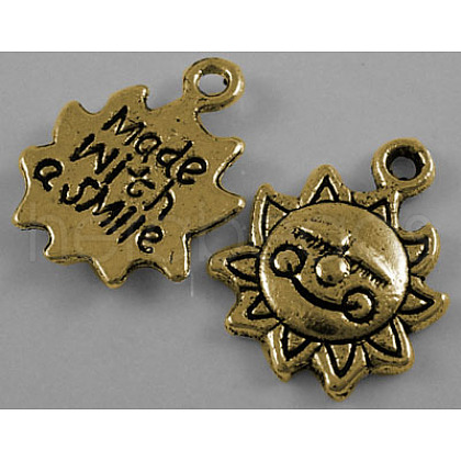 Tibetan Style Alloy Antique Golden Pendants GLF0829Y-NF-1