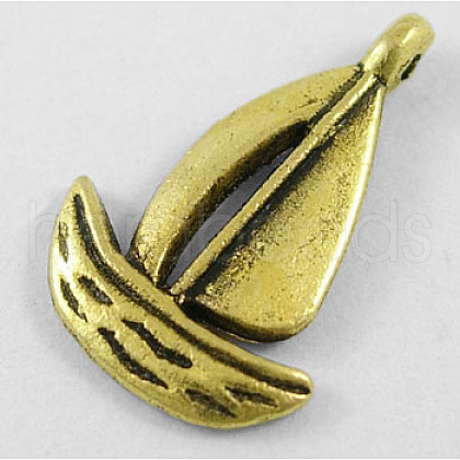 Tibetan Style Alloy Sailing Boat Pendants GLF0998Y-1