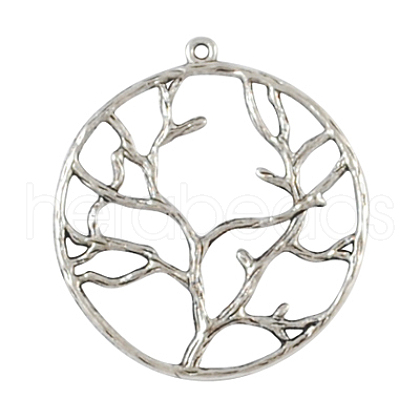 Alloy Metal Tree of Life Pendants PALLOY-20320-AS-RS-1