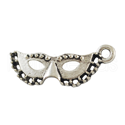 Carnival Decorations Tibetan Style Alloy Masquerade Mask Pendants PALLOY-2392-AS-FF-1