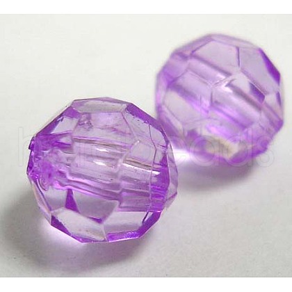 Faceted Round Transparent Acrylic Beads DB8mmC56-1