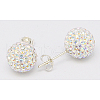 Sexy Valentines Day Gifts for Her Sterling Silver Austrian Crystal Rhinestone Ball Stud Earrings Q286J021-1