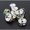 Brass Grade A Rhinestone Spacer Beads RB-A004-9-1