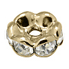 Brass Rhinestone Spacer Beads RB-A014-L8mm-01LG-NF-1