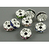 Brass Rhinestone Spacer Beads RB-A014-L8mm-S-1