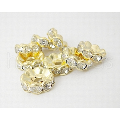Iron Crystal Rhinestone Spacer Beads RB-A008-6MM-G-1