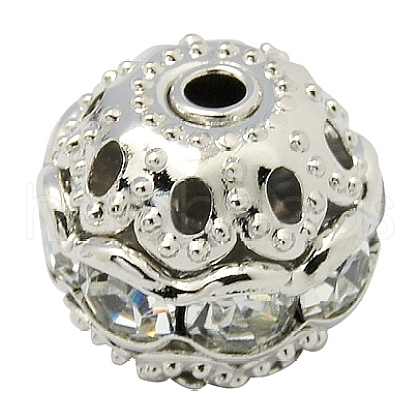 Brass Rhinestone Beads RB-A011-6mm-01P-1