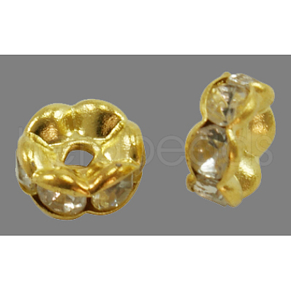Brass Rhinestone Spacer Beads RB-A014-L5mm-01G-NF-1