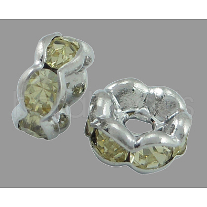Brass Rhinestone Spacer Beads RB-A014-L6mm-13S-NF-1