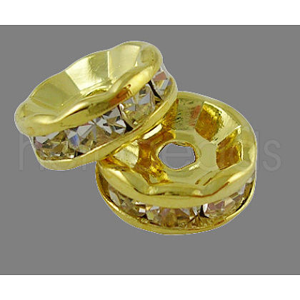 Brass Rhinestone Spacer Beads RB-A014-Z10mm-01G-NF-1