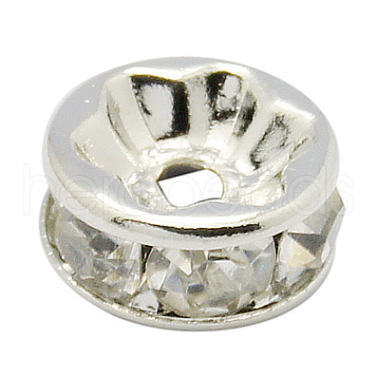 Brass Rhinestone Spacer Beads RB-A014-Z7mm-01S-NF-1