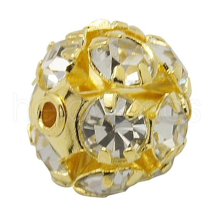 Brass Rhinestone Beads RB-A019-6mm-01G-1