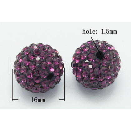 Grade A Rhinestone Pave Disco Ball Beads RB-Q105-1-1