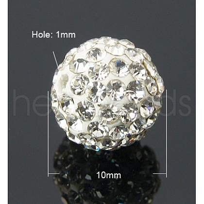 Polymer Clay Rhinestone Beads RB-Q184-1-1