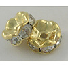 Brass Middle East Rhinestone Spacer Beads RSB029NF-01G-1