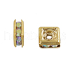 Brass Rhinestone Spacer Beads RSB071NF-02G-1