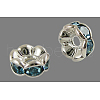 Brass Grade A Rhinestone Spacer Beads RSB160NF-13-1