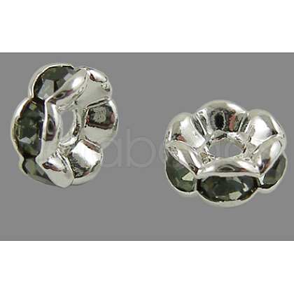 Brass Grade A Rhinestone Spacer Beads RSB160NF-03-1