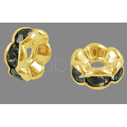 Brass Grade A Rhinestone Spacer Beads RSB160NF-03G-1