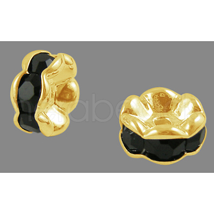 Brass Grade A Rhinestone Spacer Beads RSB160NF-04G-1