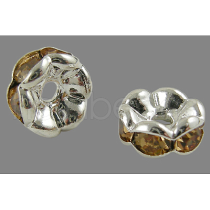 Brass Grade A Rhinestone Spacer Beads RSB160NF-05-1