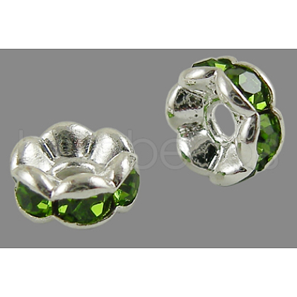 Brass Grade A Rhinestone Spacer Beads RSB160NF-10-1