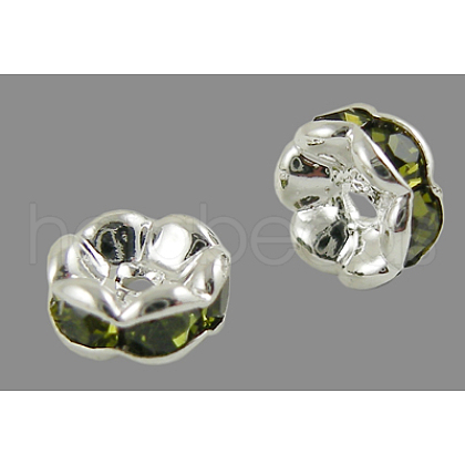 Brass Grade A Rhinestone Spacer Beads RSB160NF-11-1