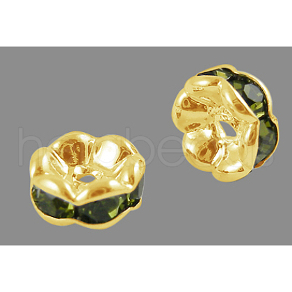Brass Grade A Rhinestone Spacer Beads RSB160NF-11G-1
