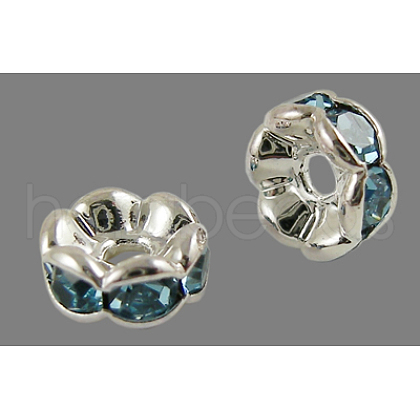 Brass Grade A Rhinestone Spacer Beads RSB160NF-13-1