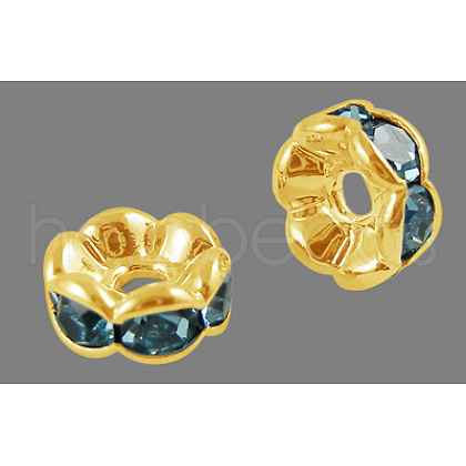 Brass Grade A Rhinestone Spacer Beads RSB160NF-13G-1
