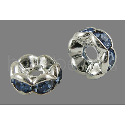 Brass Grade A Rhinestone Spacer Beads RSB160NF-14-1