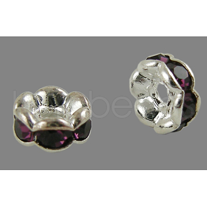 Brass Grade A Rhinestone Spacer Beads RSB160NF-17-1