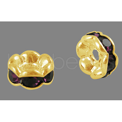 Brass Grade A Rhinestone Spacer Beads RSB160NF-17G-1
