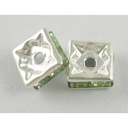 Brass Rhinestone Spacer Beads RSB6mmC40-1