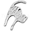 Hammered Tibetan Style Alloy Kitten Pendants TIBEP-EA10991YKG-AS-LF-1