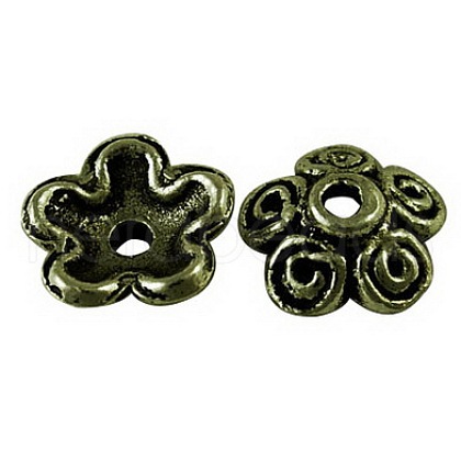 Tibetan Style Alloy Bead Caps TIBEB-LF0202YKG-AB-LF-1